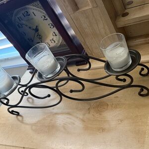 Elegant Black Metal Candle Holder